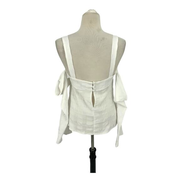 TopShop Textured Cold Shoulder Top Ivory Size 8 NWOT $48 MSRP - Picture 7 of 7